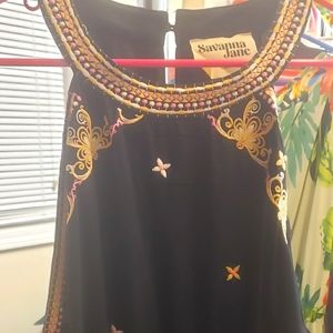 Savanna Jane sleeveless, beautifully embroidered dress. 3XL